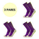 KIT 3 Pares de Meias de compressão Anti-Derrapante