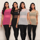 KIT 4 Blusas TulePlus -  Blusas em tecido Tule Transparente
