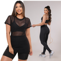 KIT 3 PEÇAS: BLUSA DE TULE+ CALÇA + TOP FITNESS PREMIUM