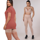KIT 3 PEÇAS: BLUSA DE TULE+ CALÇA + TOP FITNESS PREMIUM