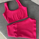 conjunto de short e top canelado VERÃO para treino e academia bermuda de crossfit e praia premium