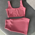 Conjunto Fitness C-Wear - Top + Short de tecido Canelado