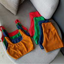 conjunto de short e top canelado VERÃO para treino e academia bermuda de crossfit e praia premium