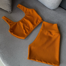 conjunto de short e top canelado VERÃO para treino e academia bermuda de crossfit e praia premium