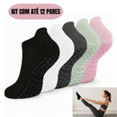 Kit até 12 Pares de Meia feminina ou masculina Pilates,Yoga, Balé Antiderrapante Conforto e Estilo