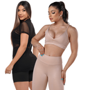 KIT 3 PEÇAS: BLUSA DE TULE+ CALÇA + TOP FITNESS PREMIUM