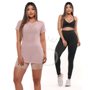 KIT 3 PEÇAS: BLUSA DE TULE+ CALÇA + TOP FITNESS PREMIUM