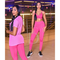 KIT 3 PEÇAS: BLUSA DE TULE+ CALÇA + TOP FITNESS PREMIUM