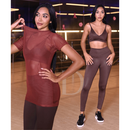 KIT 3 PEÇAS: BLUSA DE TULE+ CALÇA + TOP FITNESS PREMIUM