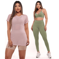 KIT 3 PEÇAS: BLUSA DE TULE+ CALÇA + TOP FITNESS PREMIUM