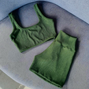 Conjunto Fitness C-Wear - Top + Short de tecido Canelado