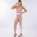 CONJUNTO FITNESS DE CALCA fit treino legging top sustentação Crossfit corrida moda detalhes branco