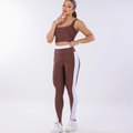 CONJUNTO FITNESS DE CALCA fit treino legging top sustentação Crossfit corrida moda detalhes branco